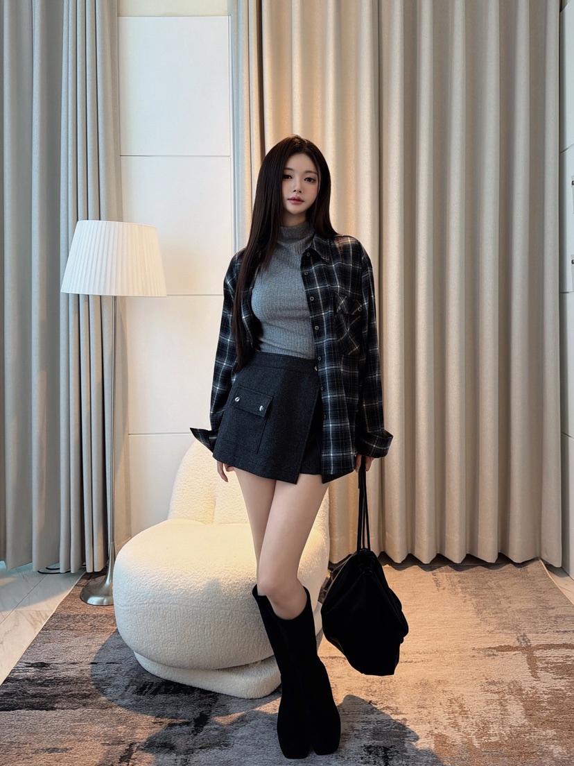 CLOTH韓國代購女士新品人氣推薦時尚熱賣真品襯衫蕾絲衫格紋CLOTH襯衫/蕾絲衫