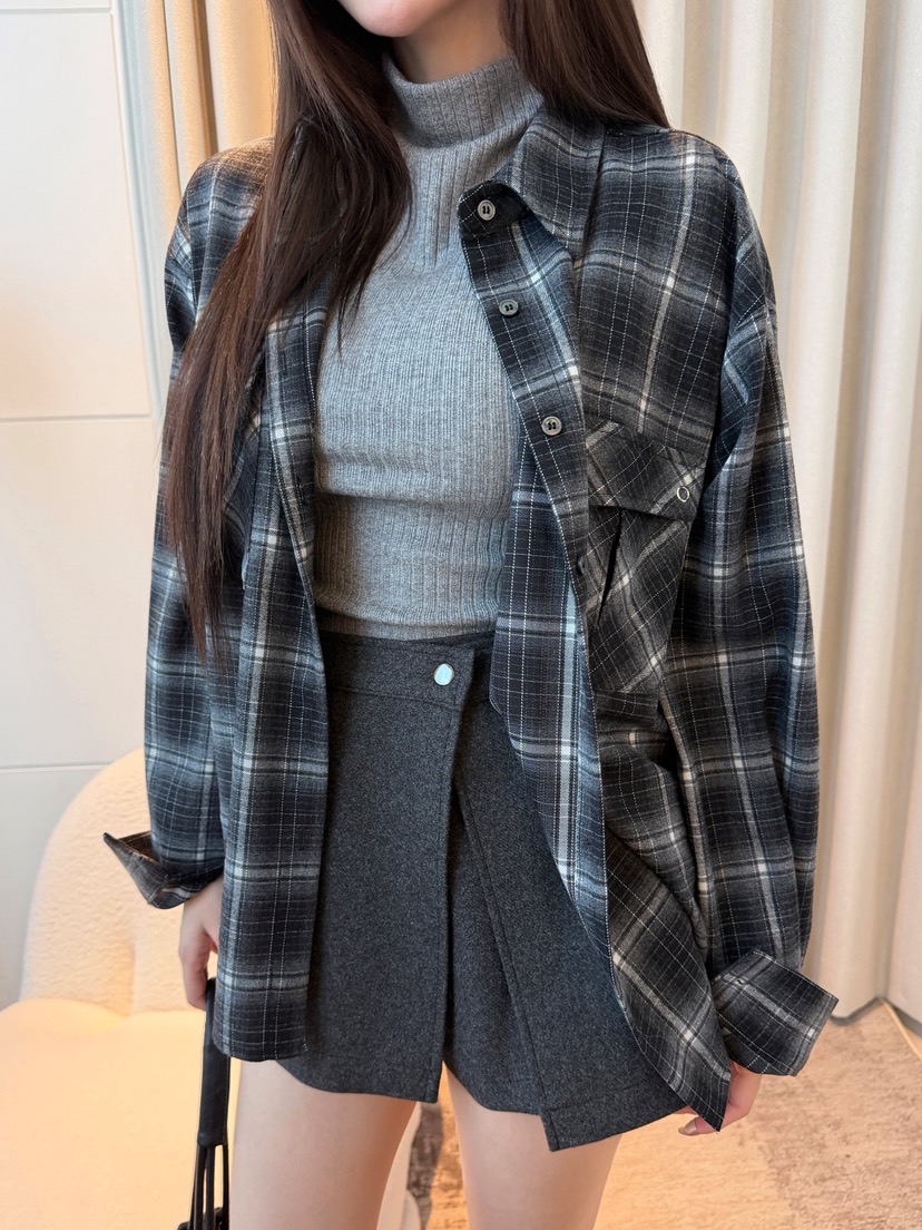 CLOTH韓國代購女士新品人氣推薦時尚熱賣真品襯衫蕾絲衫格紋CLOTH襯衫/蕾絲衫