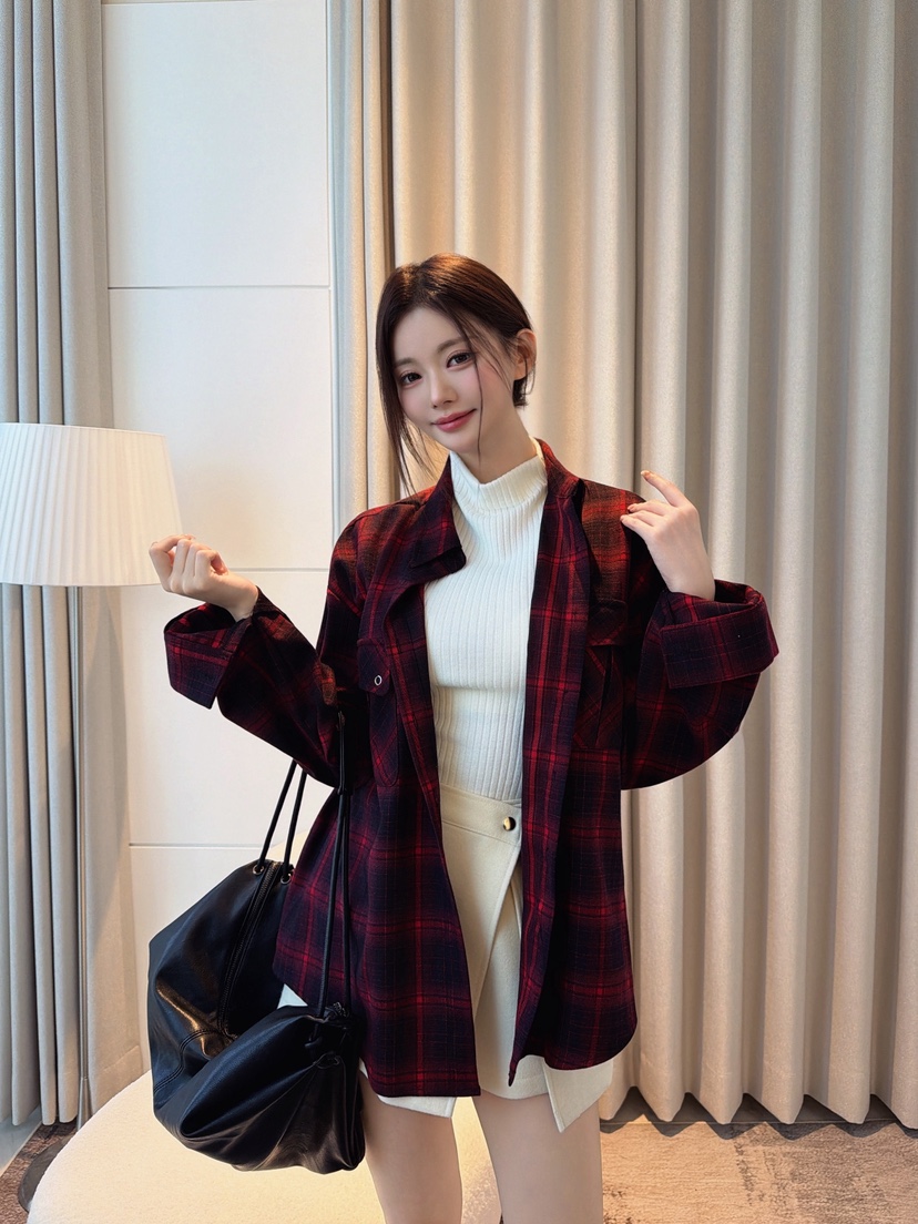 CLOTH韓國代購女士新品人氣推薦時尚熱賣真品襯衫蕾絲衫格紋CLOTH襯衫/蕾絲衫