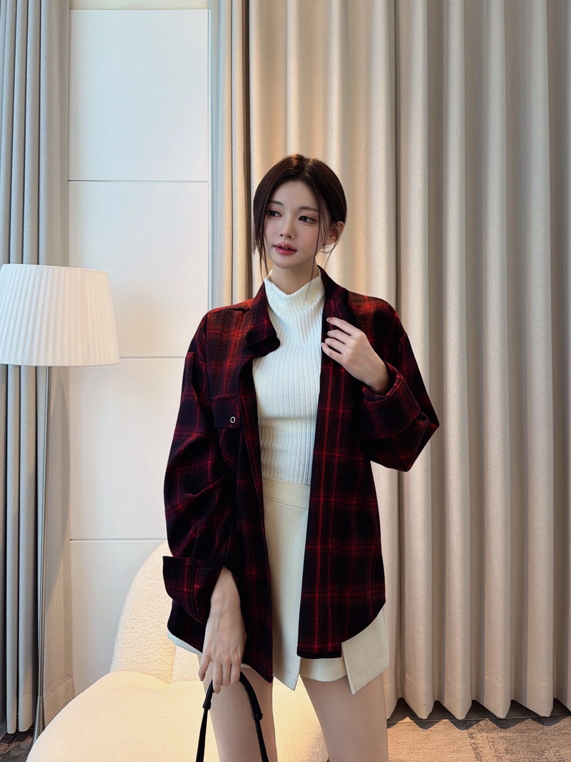 CLOTH韓國代購女士新品人氣推薦時尚熱賣真品襯衫蕾絲衫格紋CLOTH襯衫/蕾絲衫