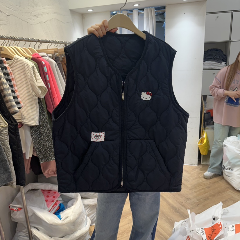 DE LINE東大門直郵女士新品休閑真品人氣熱賣推薦馬甲絎縫DE LINE馬甲圖色3深藍色