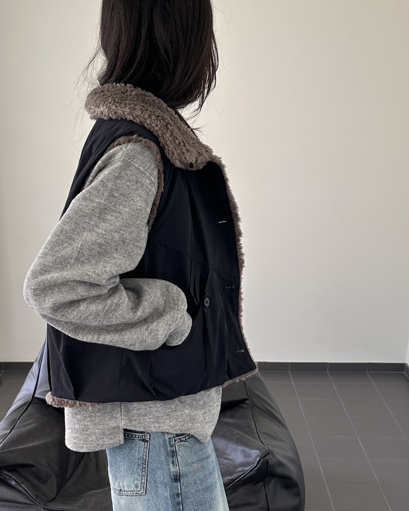 HOWDY/FACT THE NERD韓國直郵女裝新款人氣馬甲兩面穿雙面HOWDY/FACT THE NERD馬甲