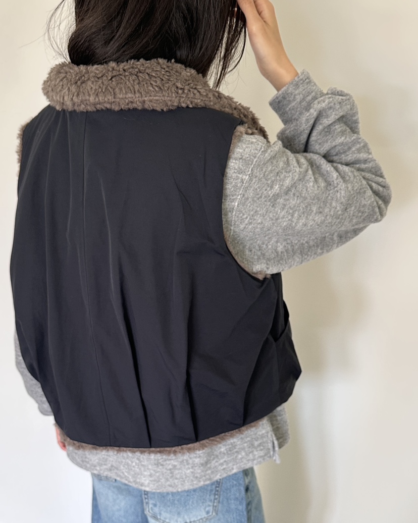 HOWDY/FACT THE NERD韓國直郵女裝新款人氣馬甲兩面穿雙面HOWDY/FACT THE NERD馬甲