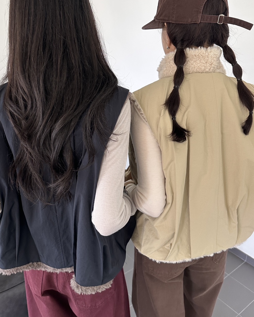 HOWDY/FACT THE NERD韓國直郵女裝新款人氣馬甲兩面穿雙面HOWDY/FACT THE NERD馬甲