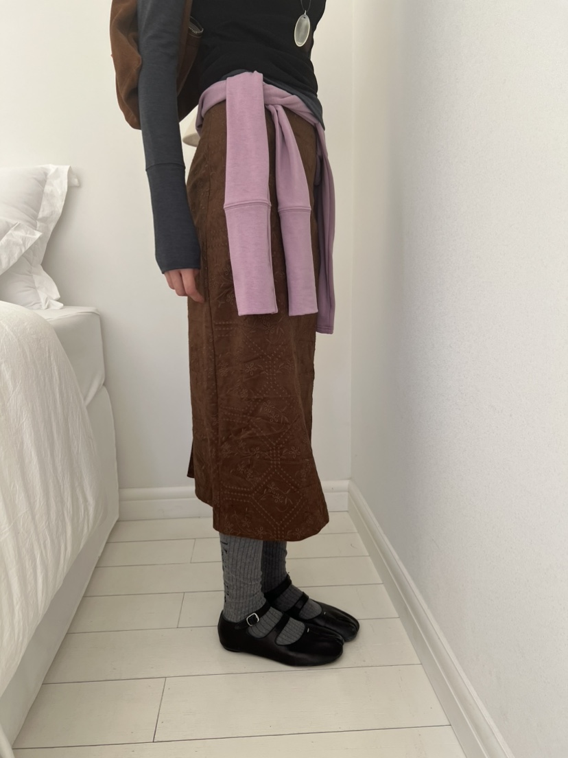 ME MO東大門直郵女裝新品真品時尚半身裙中短裙麂皮鏤空ME MO半身裙/中短裙