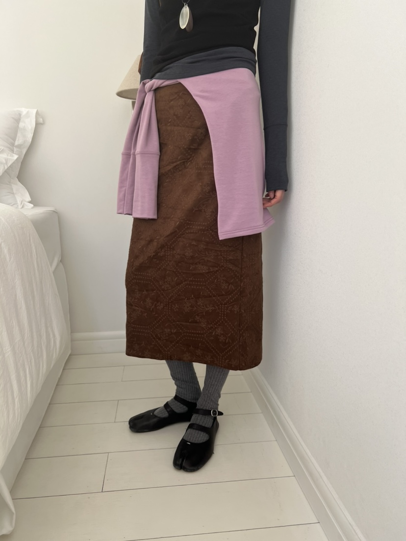 ME MO東大門直郵女裝新品真品時尚半身裙中短裙麂皮鏤空ME MO半身裙/中短裙