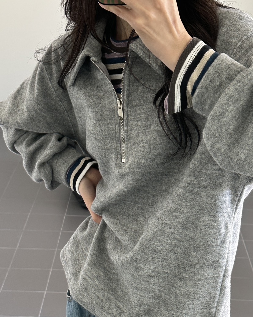HOWDY/FACT THE NERD韓國代購女裝新款休閑衛衣拉鏈柔軟HOWDY/FACT THE NERD衛衣