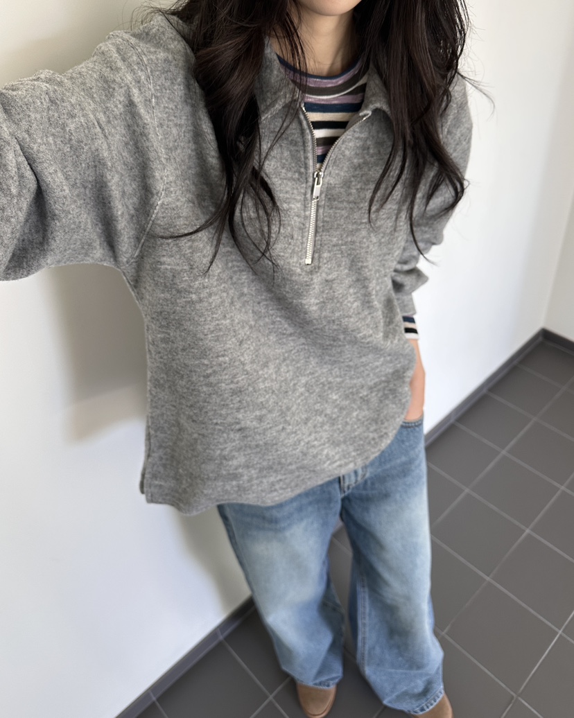HOWDY/FACT THE NERD韓國代購女裝新款休閑衛衣拉鏈柔軟HOWDY/FACT THE NERD衛衣