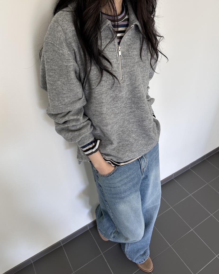 HOWDY/FACT THE NERD韓國代購女裝新款休閑衛衣拉鏈柔軟HOWDY/FACT THE NERD衛衣