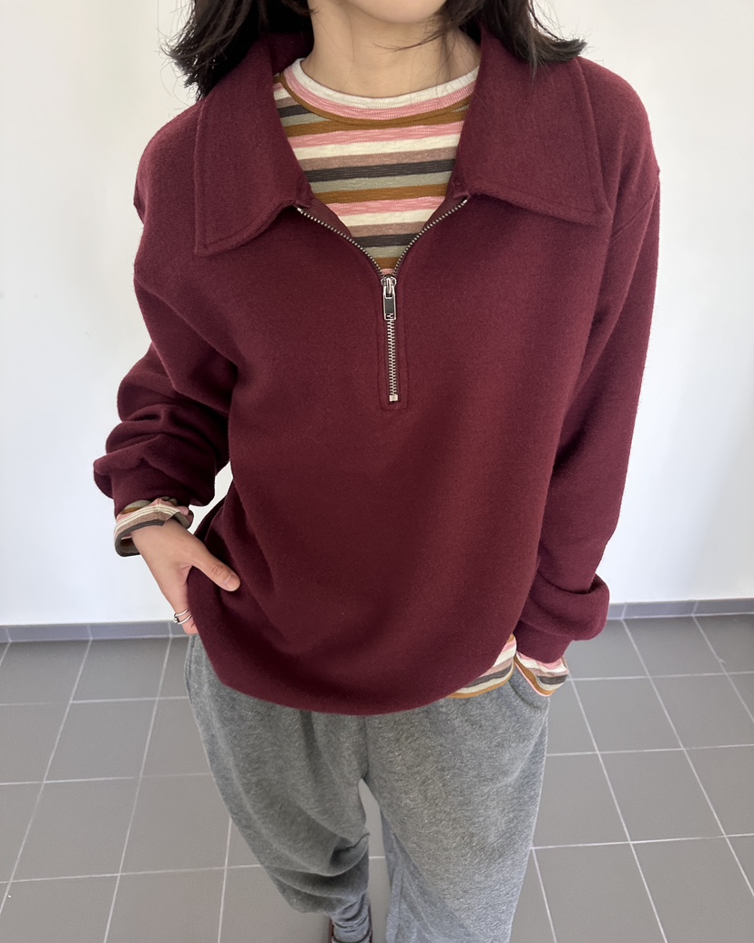 HOWDY/FACT THE NERD韓國代購女裝新款休閑衛衣拉鏈柔軟HOWDY/FACT THE NERD衛衣