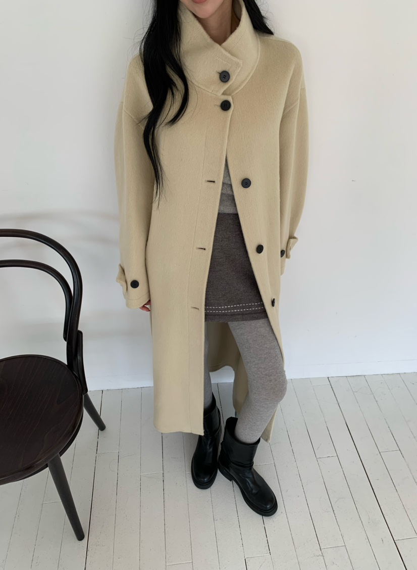 MARKE-P東大門直郵女士新品時尚熱賣中長款大衣含腰帶手工MARKE-P中長款大衣