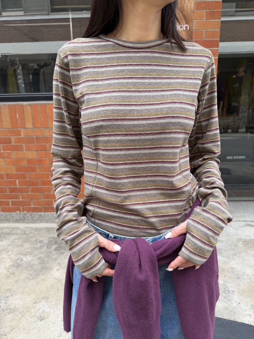 FRANC—L東大門實拍女士新品熱賣時尚推薦休閑長袖T恤條紋FRANC長袖T恤圖色1