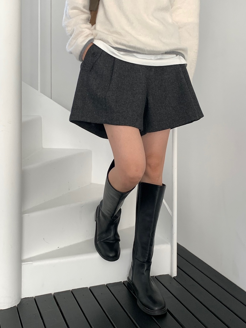 BLEECKER東大門代購女裝新品時尚休閑熱賣真品短褲人字紋BLEECKER短褲