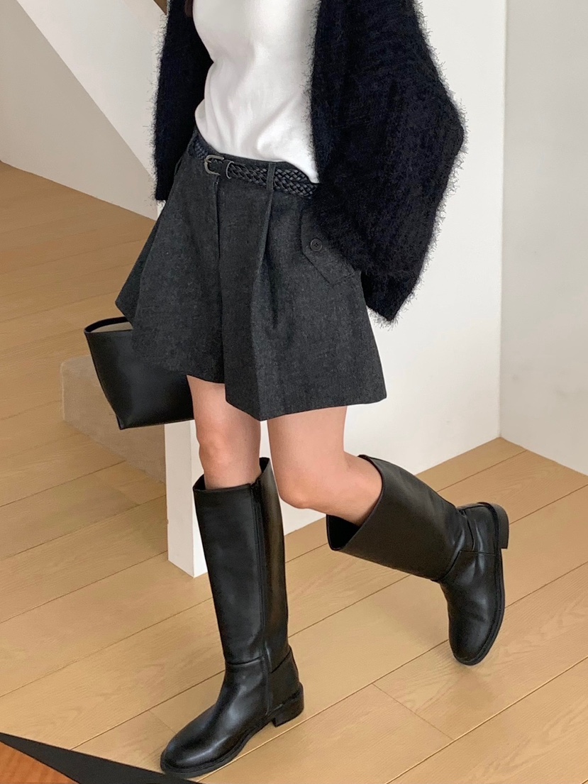 BLEECKER東大門代購女裝新品時尚休閑熱賣真品短褲人字紋BLEECKER短褲