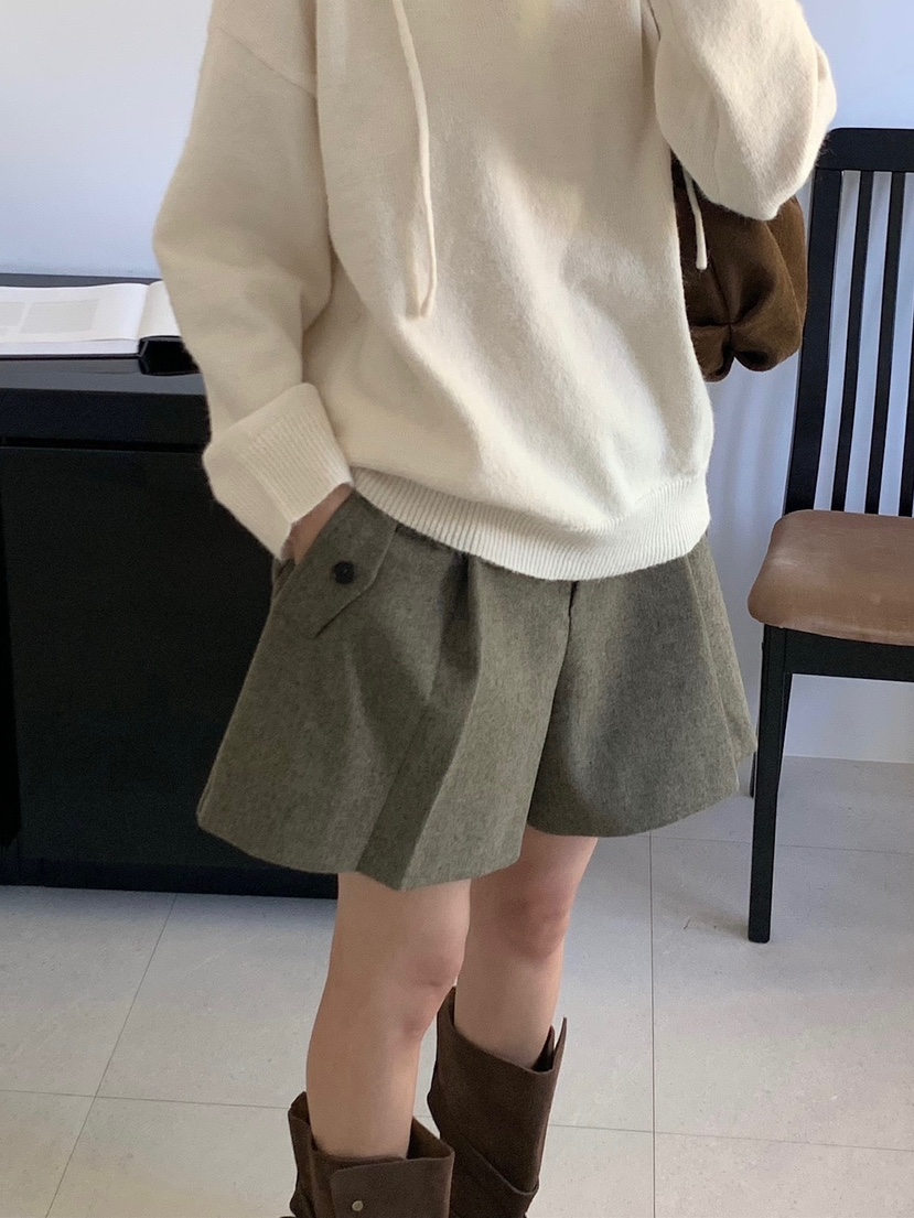 BLEECKER東大門代購女裝新品時尚休閑熱賣真品短褲人字紋BLEECKER短褲