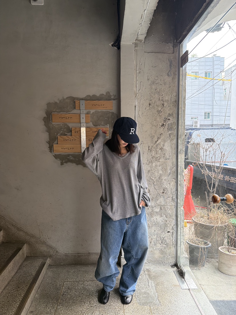 FRANC—L韓國代購女裝新品時尚人氣休閑長袖T恤羊毛針織V領FRANC長袖T恤