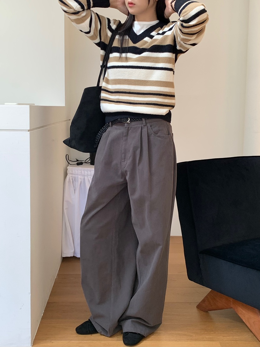 BLEECKER韓國直郵女裝新品時尚真品人氣休閑熱賣針織衫條紋BLEECKER針織衫