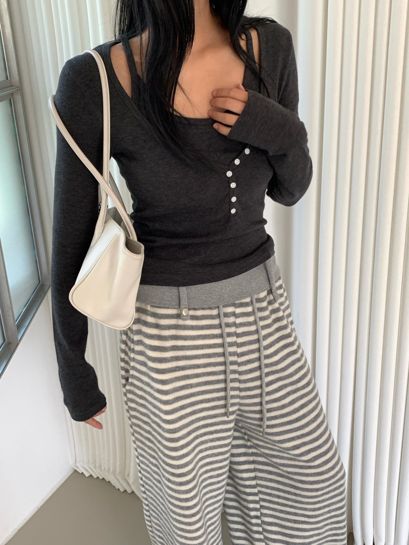 REVE CITE-L東大門代購女士新款熱賣時尚休閑人氣長袖T恤REVE CITE-L長袖T恤圖色5