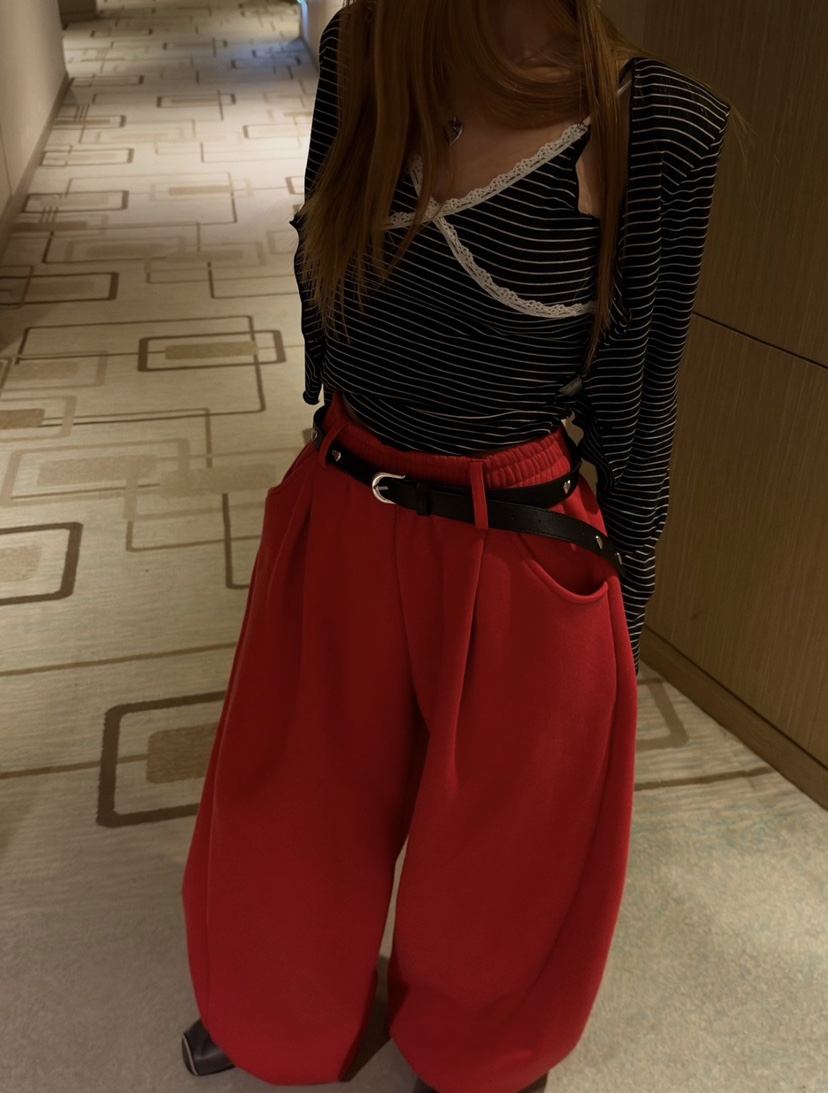 ZEROZERO東大門實拍女裝新品人氣休閑褲不含腰帶加絨褶裥ZEROZERO休閑褲