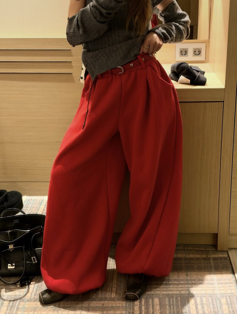ZEROZERO東大門實拍女裝新品人氣休閑褲不含腰帶加絨褶裥ZEROZERO休閑褲圖色2