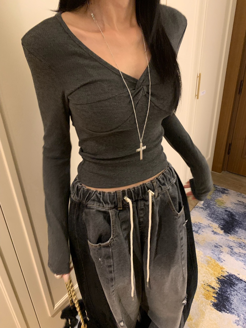 BADCALM韓國直郵女士新款時尚推薦熱賣休閑人氣真品長袖T恤BADCALM長袖T恤圖色1