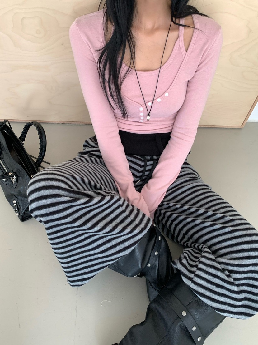REVE CITE-L東大門直郵女裝新款真品熱賣休閑褲折疊抓絨REVE CITE-L休閑褲