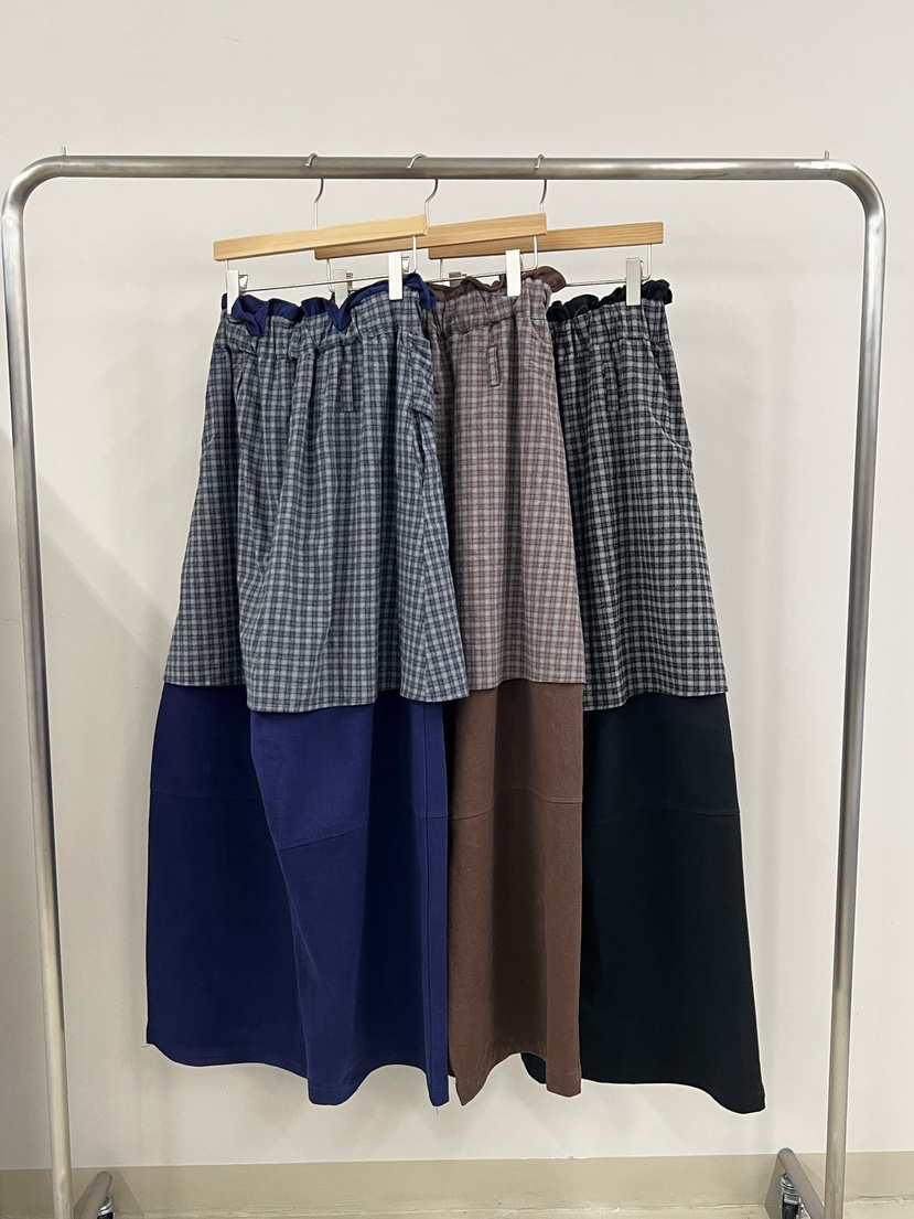 ZEROZERO東大門代購女士新品真品熱賣時尚休閑裙褲格子疊穿ZEROZERO裙褲
