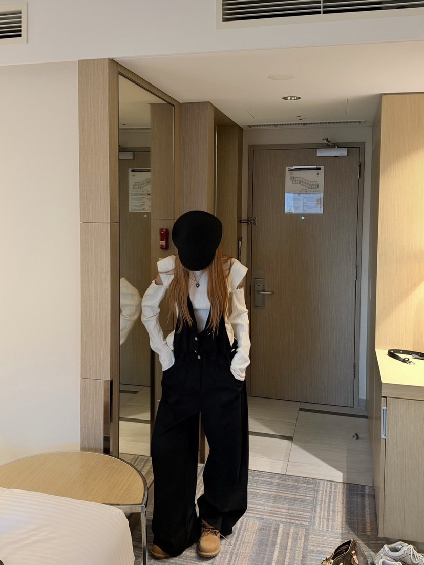 ZEROZERO韓國代購女士新款真品時尚推薦背帶褲不含內搭麂皮ZEROZERO背帶褲