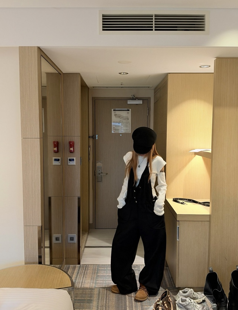 ZEROZERO韓國代購女士新款真品時尚推薦背帶褲不含內搭麂皮ZEROZERO背帶褲