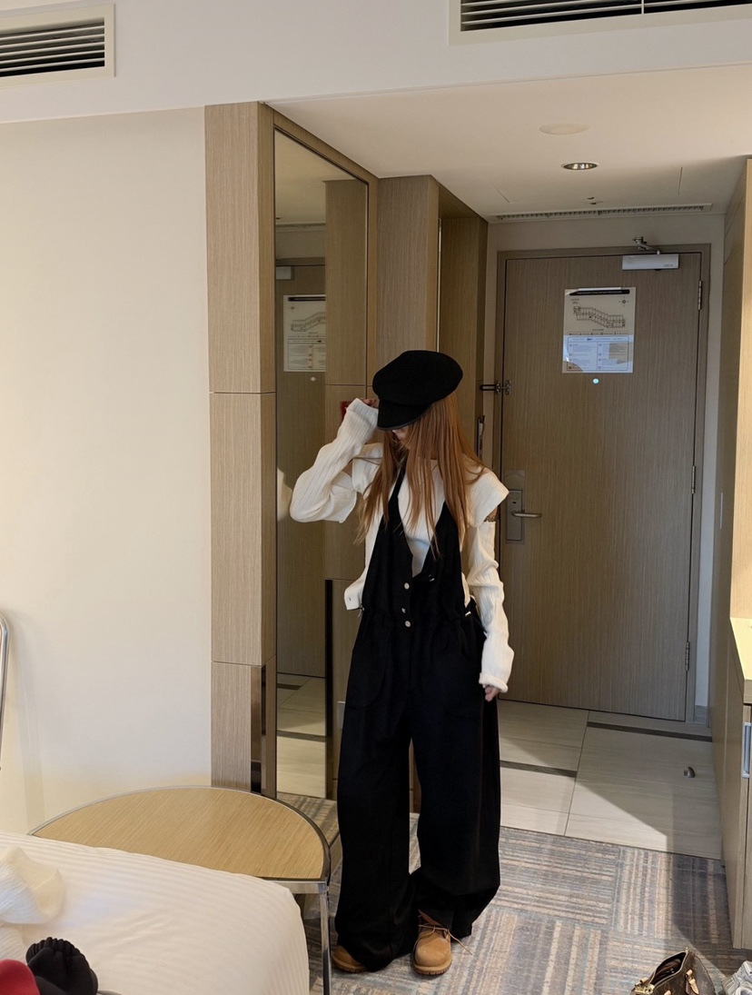 ZEROZERO韓國代購女士新款真品時尚推薦背帶褲不含內搭麂皮ZEROZERO背帶褲圖色2