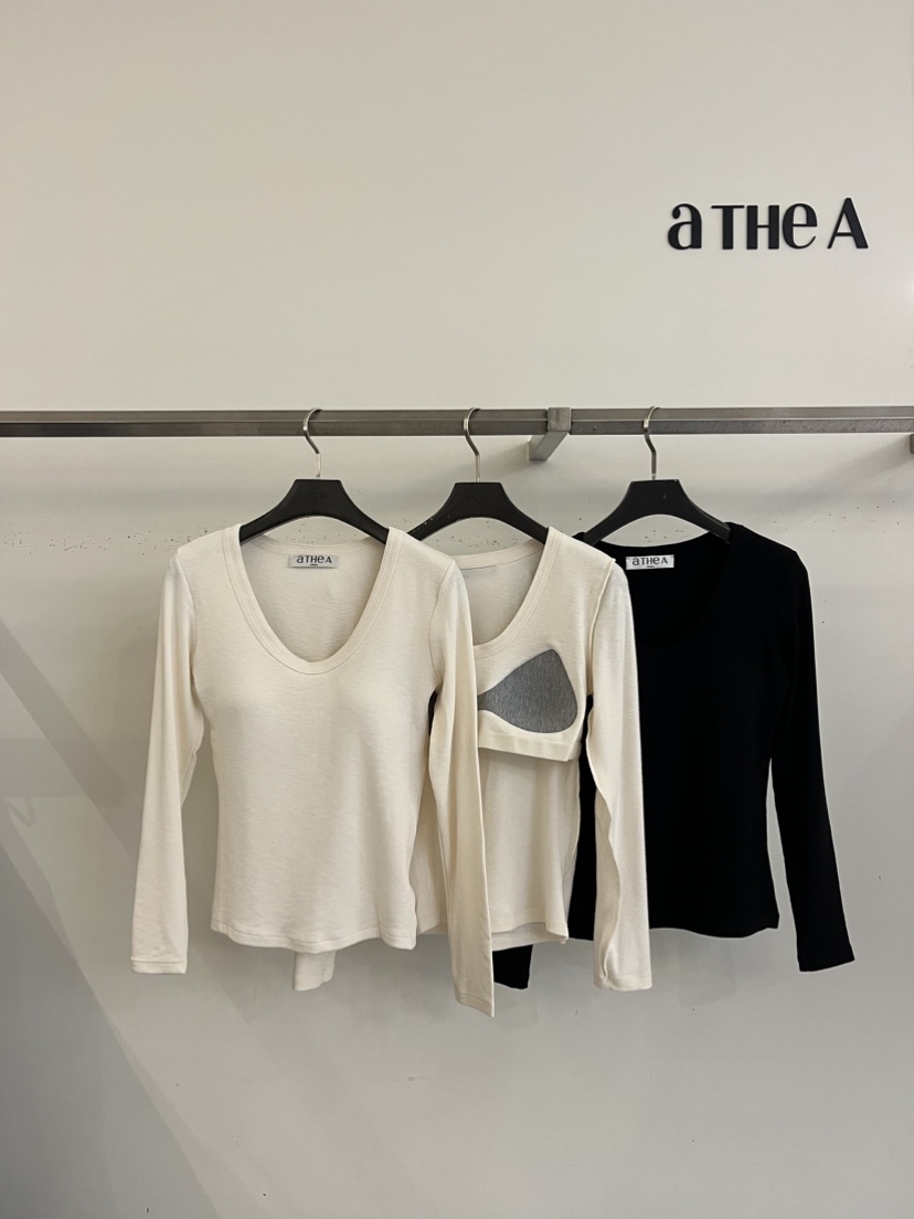 ATHEA東大門實拍女士新品人氣推薦真品休閑時尚長袖T恤抓絨ATHEA長袖T恤