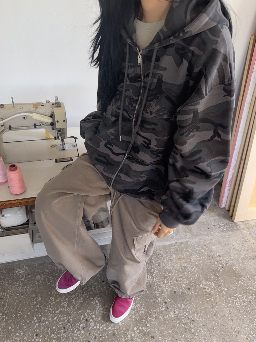 SUNDER MARKET韓國直郵女士新品人氣推薦休閑真品夾克迷彩SUNDER MARKET夾克