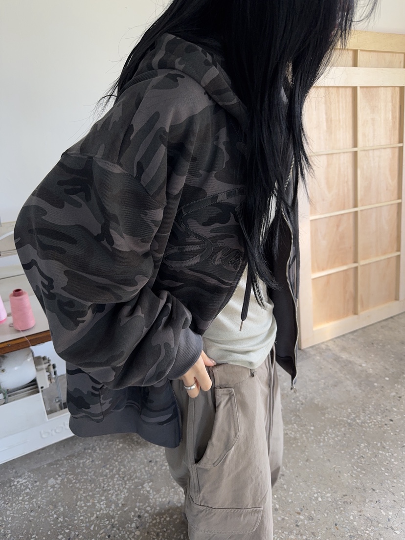 SUNDER MARKET韓國直郵女士新品人氣推薦休閑真品夾克迷彩SUNDER MARKET夾克