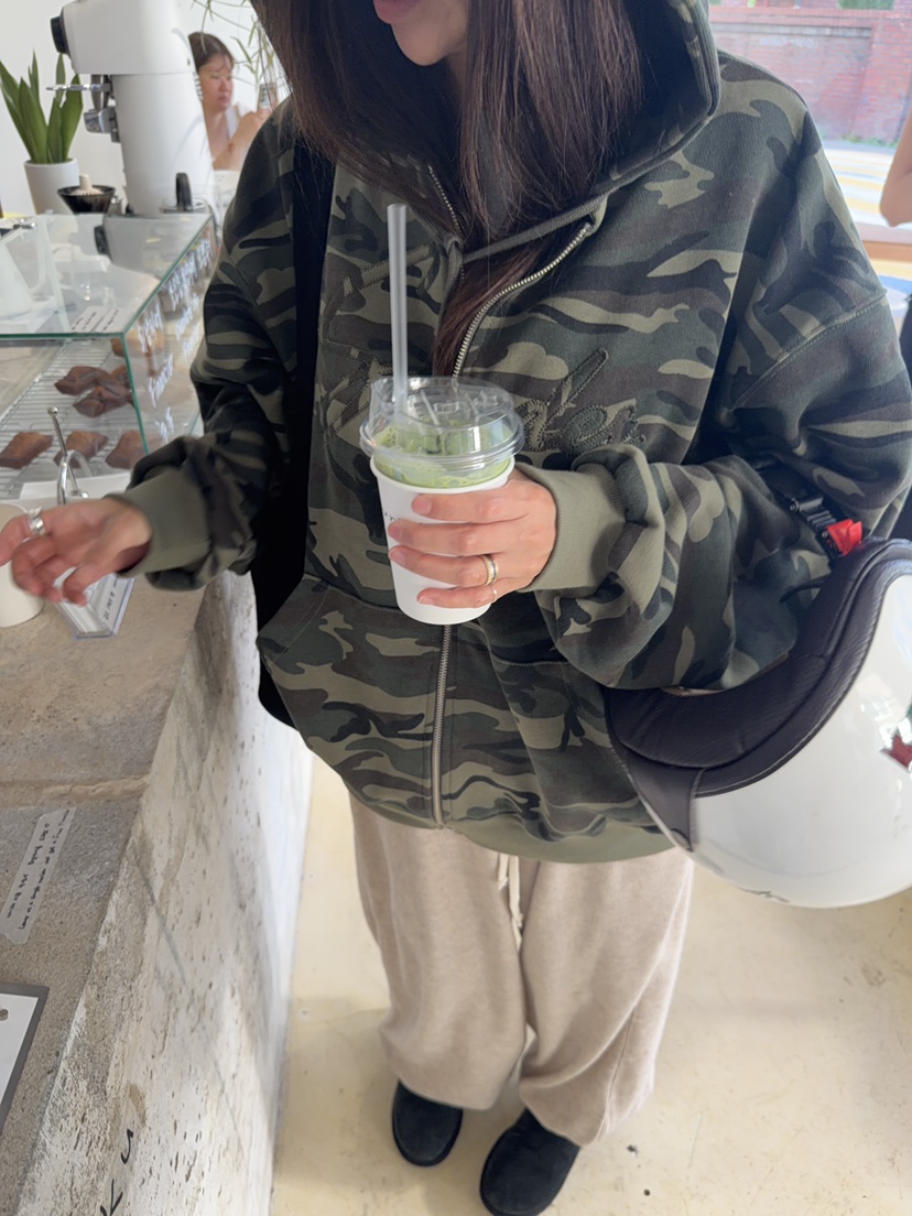 SUNDER MARKET韓國直郵女士新品人氣推薦休閑真品夾克迷彩SUNDER MARKET夾克