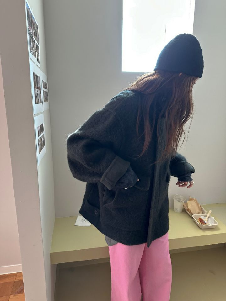 MARE東大門實拍女士新品時尚推薦熱賣真品短款大衣馬海毛MARE短款大衣