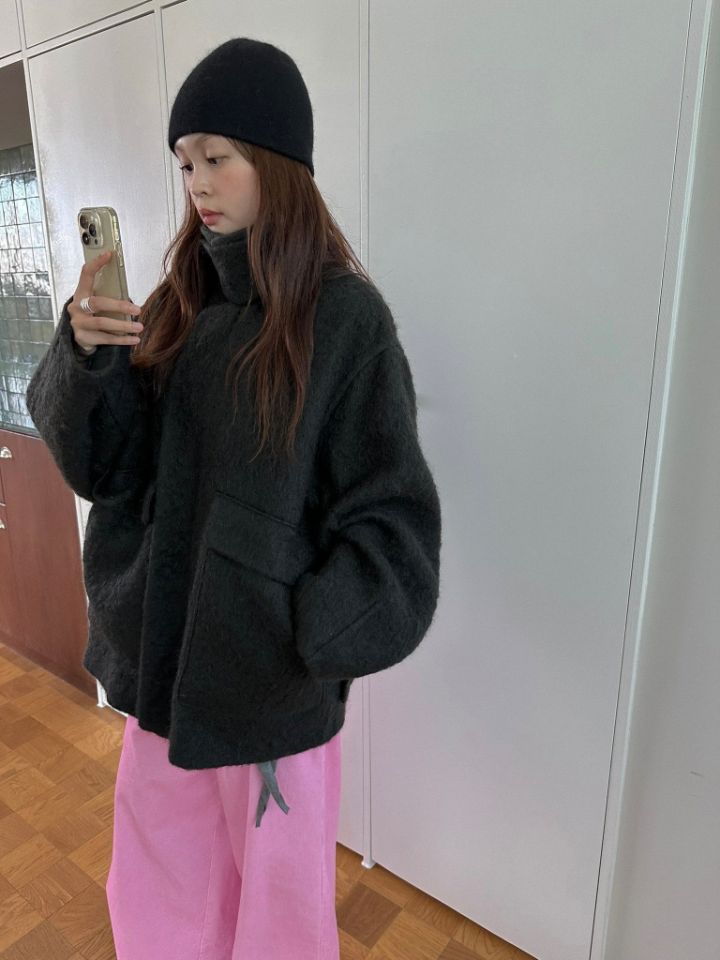 MARE東大門實拍女士新品時尚推薦熱賣真品短款大衣馬海毛MARE短款大衣圖色1