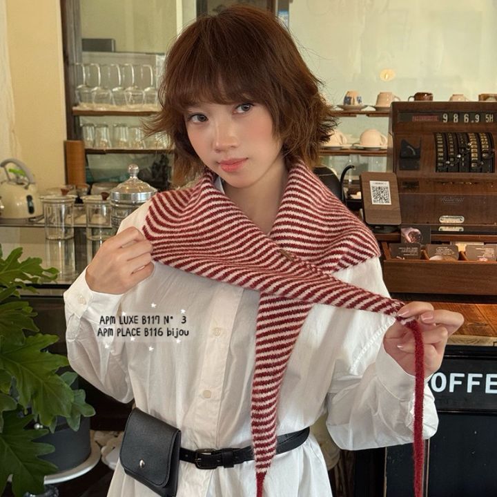 N3東大門代購女裝新品推薦熱賣時尚休閑真品圍巾披肩條紋N3圍巾/披肩