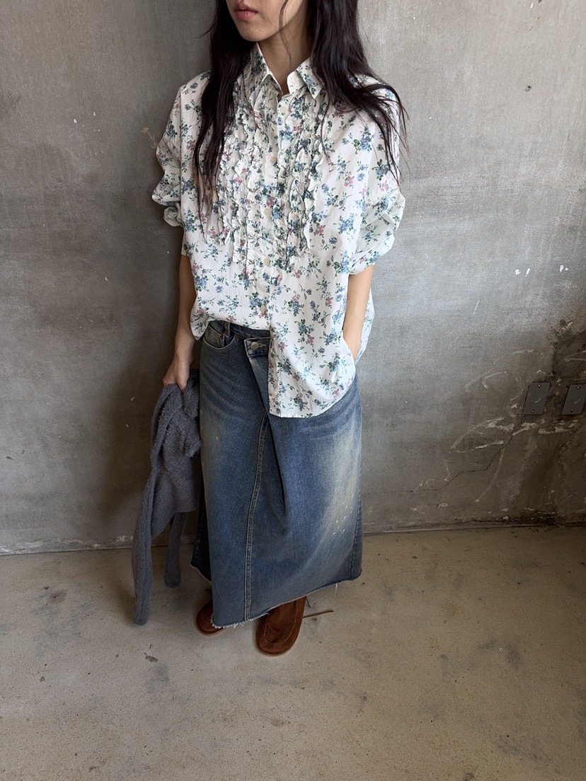 SUNDER MARKET東大門實拍女士新款休閑熱賣襯衫蕾絲衫絨SUNDER MARKET襯衫/蕾絲衫