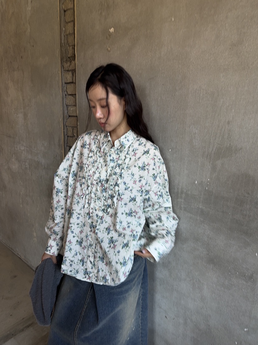 SUNDER MARKET東大門實拍女士新款休閑熱賣襯衫蕾絲衫絨SUNDER MARKET襯衫/蕾絲衫圖色2