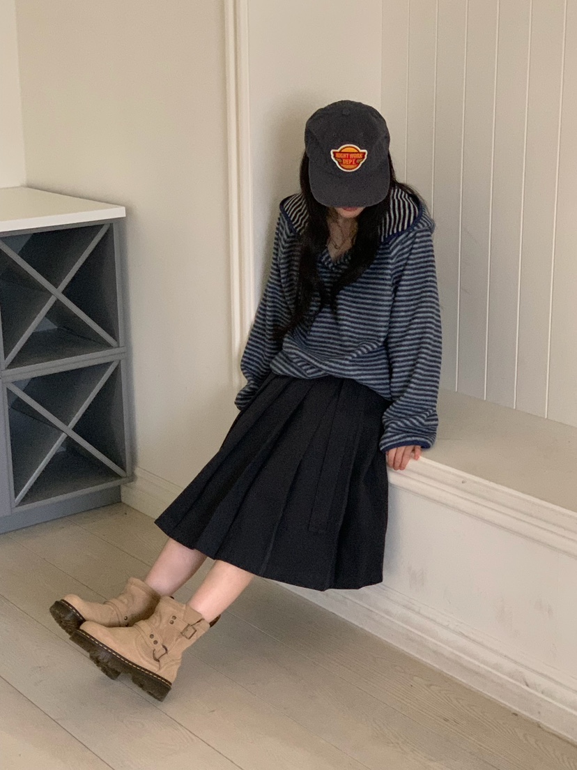 MOMENTUM韓國代購女士新款真品熱賣半身裙中短裙含腰帶褶裥MOMENTUM半身裙/中短裙