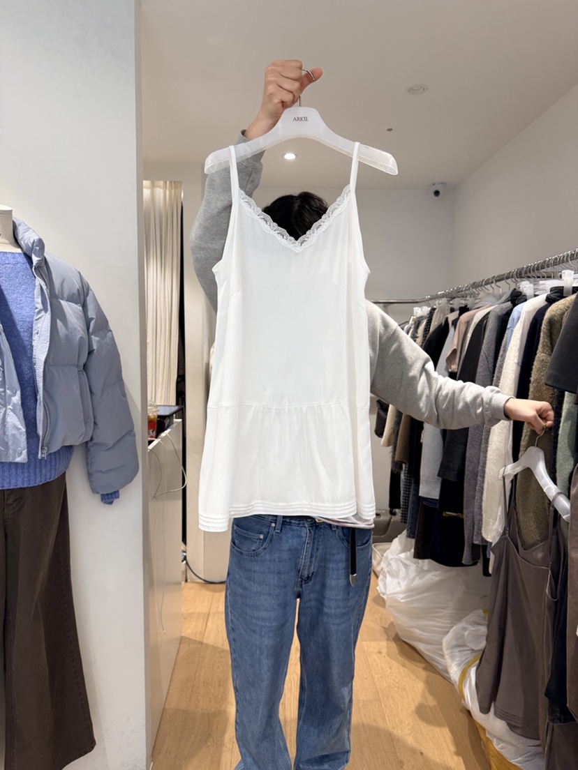 ARKIE/TAF韓國代購女裝新品休閑時尚連衣裙莫代爾蕾絲褶裥ARKIE/TAF連衣裙圖色1