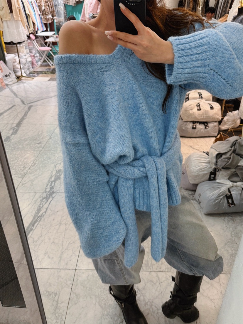 AB韓國代購女裝新品熱賣真品人氣推薦時尚休閑毛衣含圍巾AB毛衣