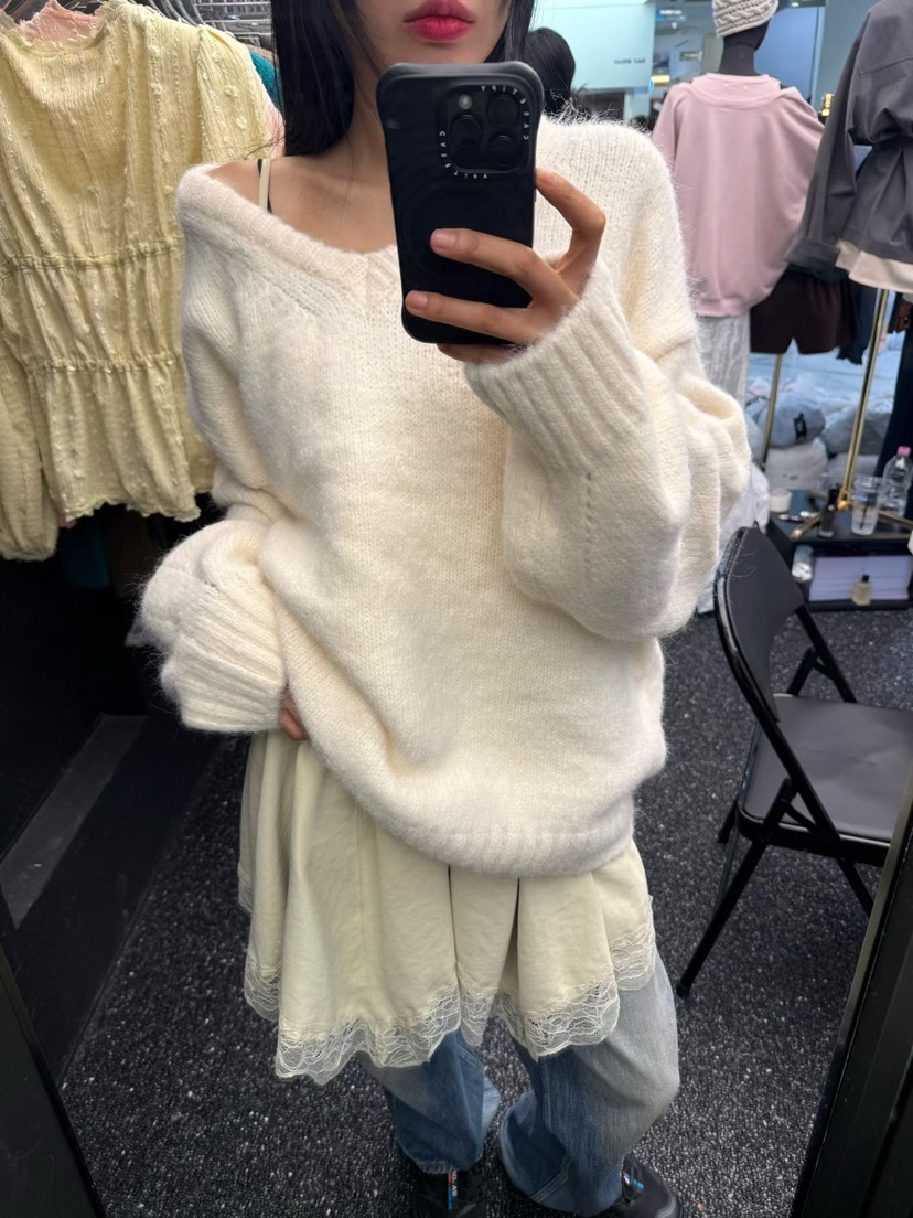 AB韓國代購女裝新品熱賣真品人氣推薦時尚休閑毛衣含圍巾AB毛衣