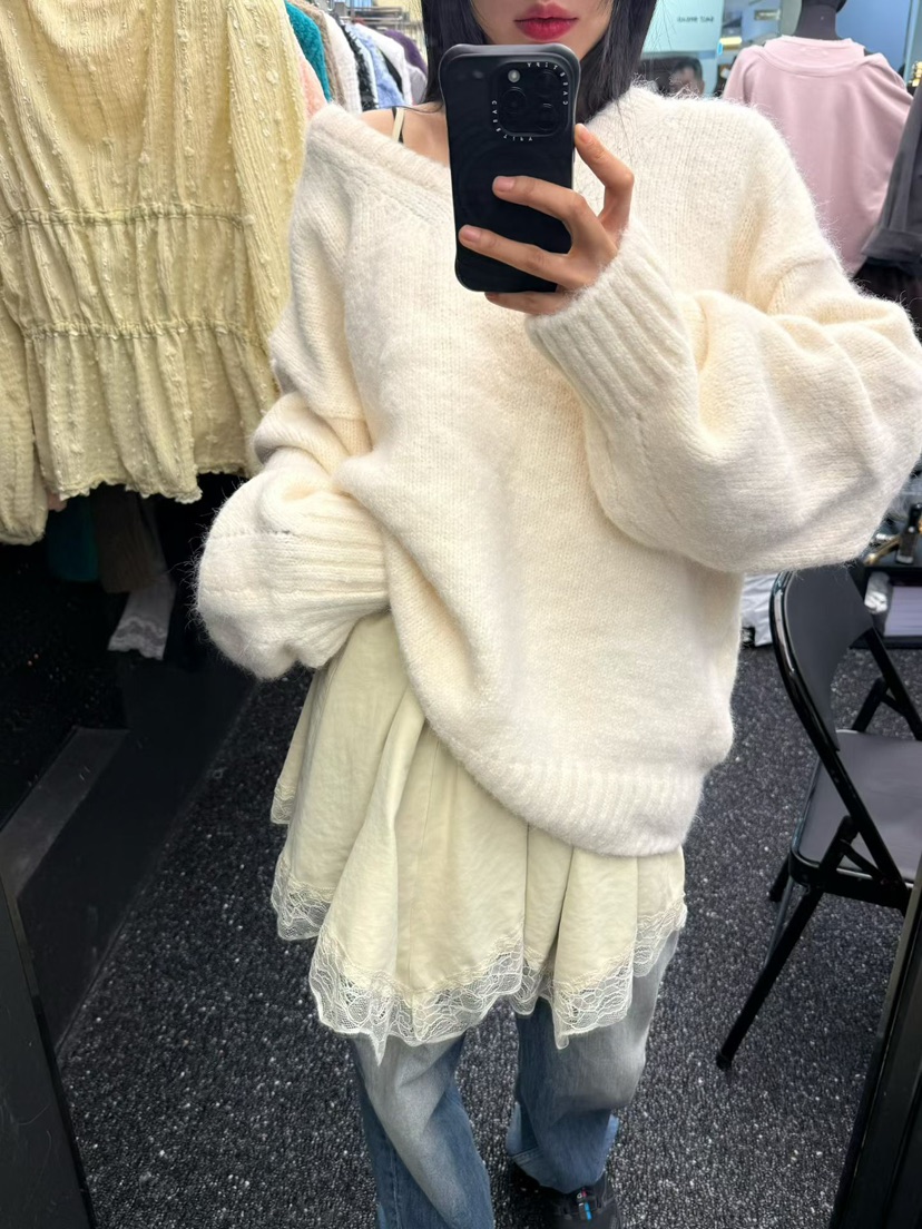 AB韓國代購女裝新品熱賣真品人氣推薦時尚休閑毛衣含圍巾AB毛衣