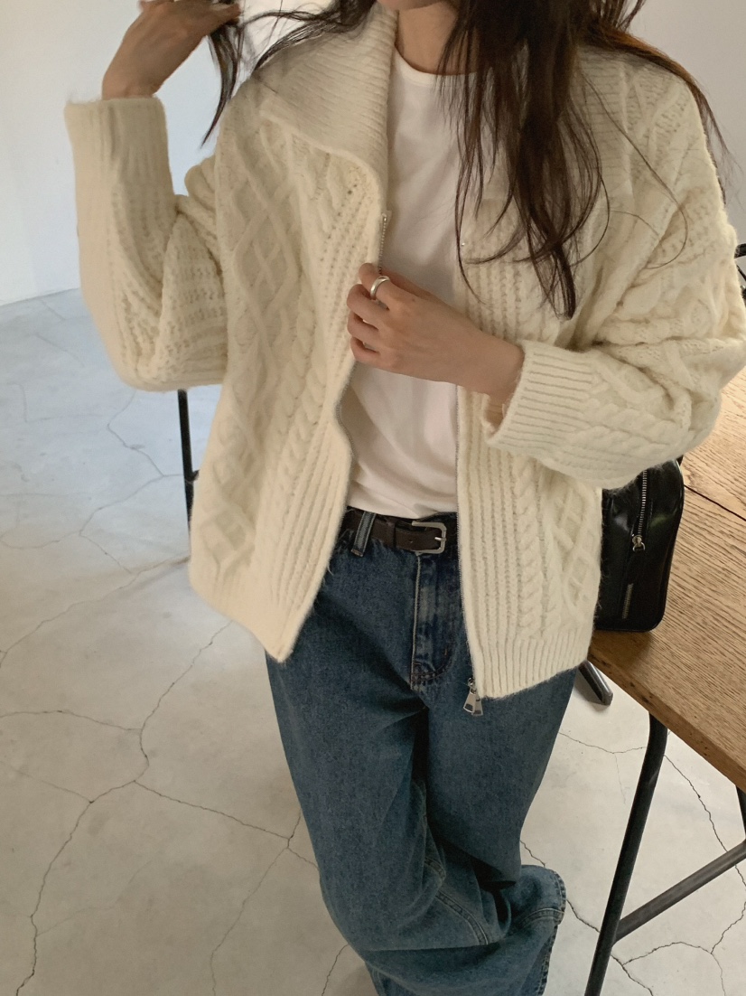 MOSMOS東大門代購女裝新款時尚真品人氣推薦開衫針織拉鏈MOSMOS開衫