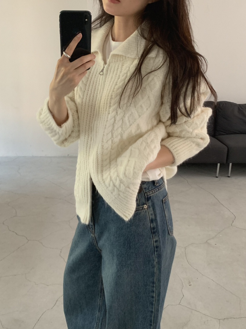 MOSMOS東大門代購女裝新款時尚真品人氣推薦開衫針織拉鏈MOSMOS開衫