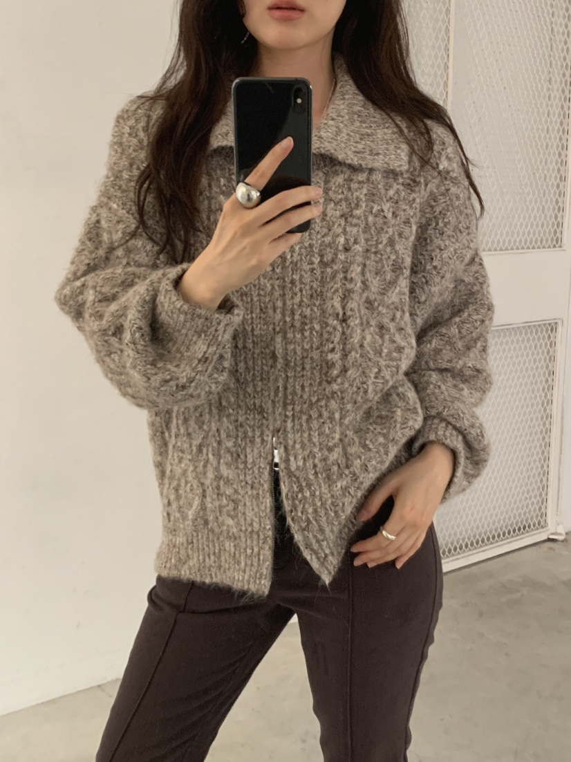 MOSMOS東大門代購女裝新款時尚真品人氣推薦開衫針織拉鏈MOSMOS開衫