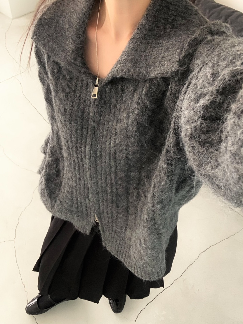 MOSMOS東大門代購女裝新款時尚真品人氣推薦開衫針織拉鏈MOSMOS開衫