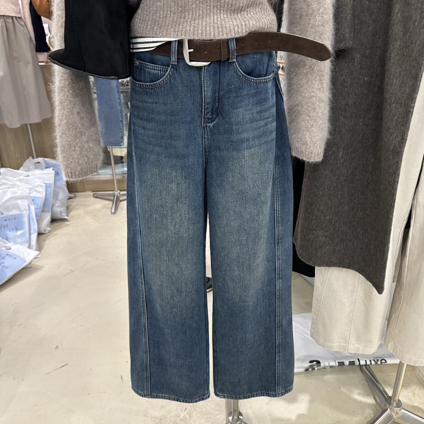 MELO東大門實拍女士新款休閑時尚牛仔褲不含腰帶加絨磨毛MELO牛仔褲圖色2