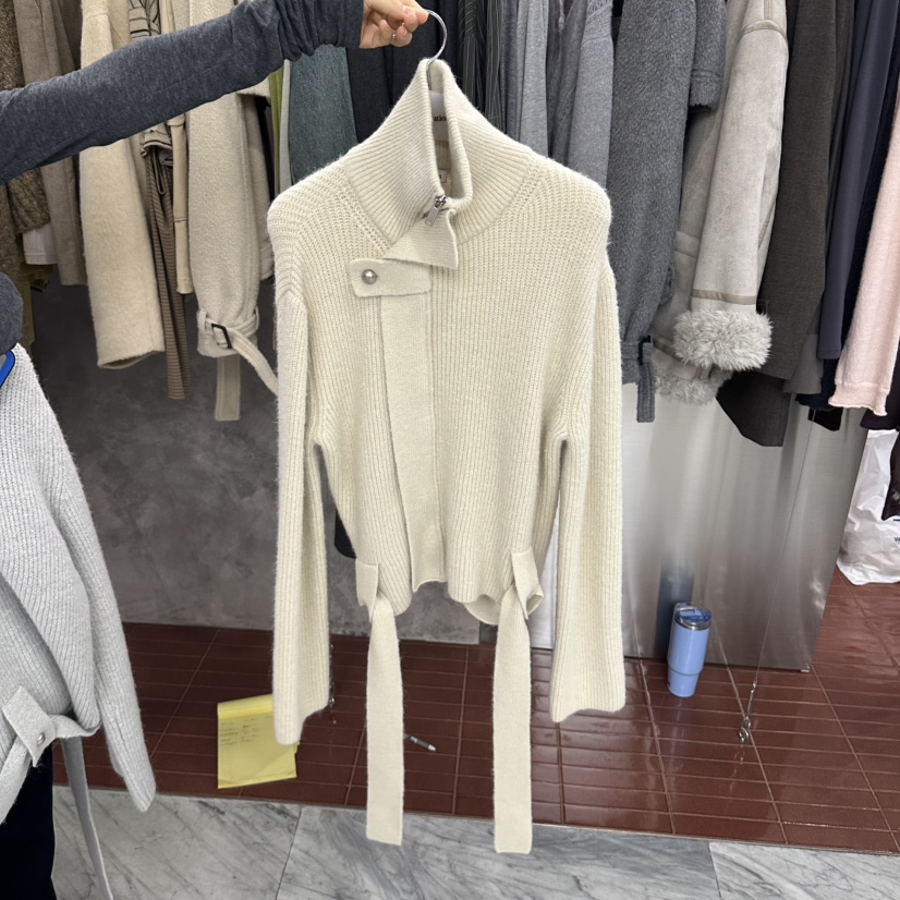 FOUNDATION韓國代購女裝新款熱賣時尚休閑毛衣羊駝毛拉鏈FOUNDATION毛衣圖色1杏色